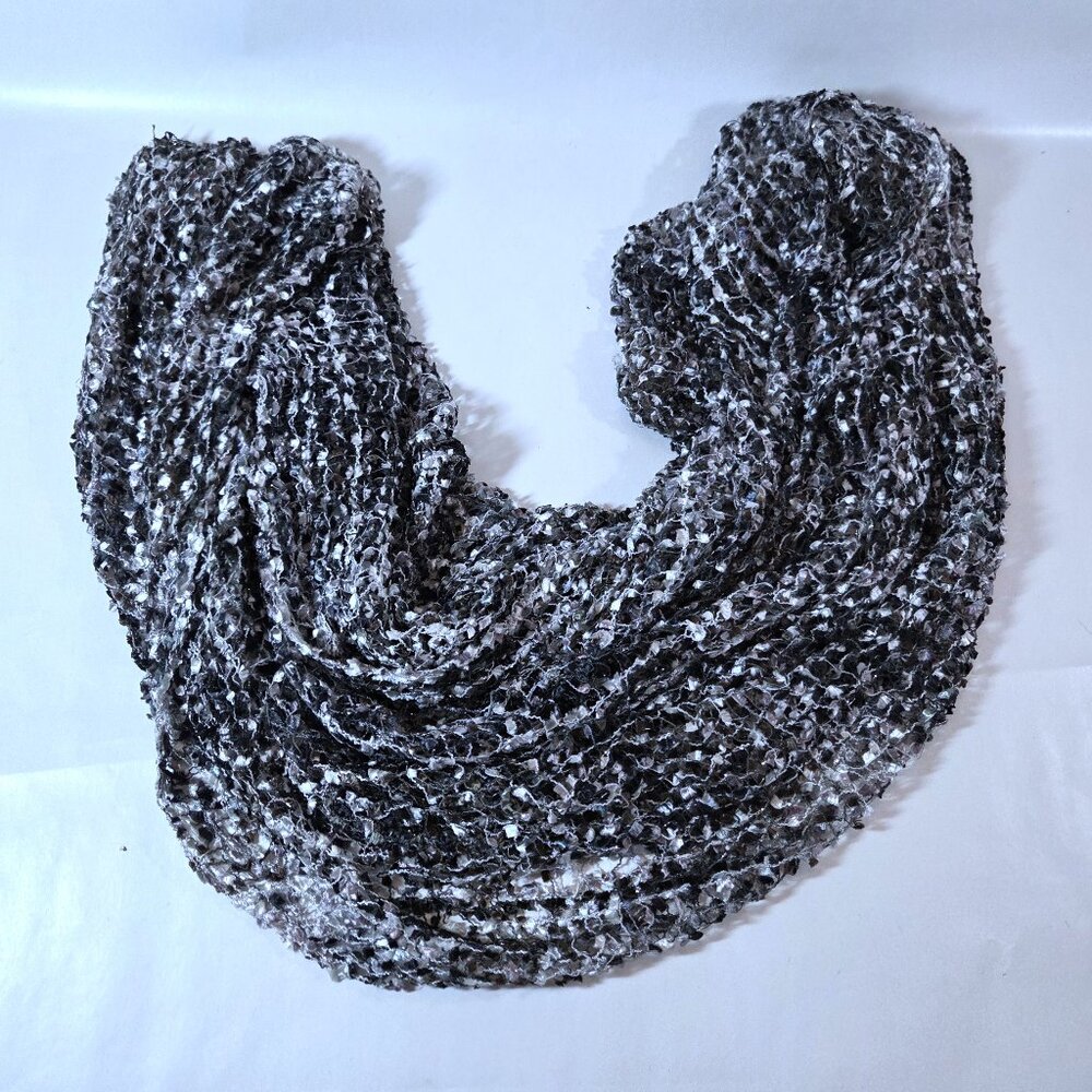 MixIt Black & White Confetti Yarn with Metallic Accent Infinity Scarf